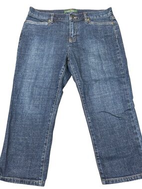 Lauren Jeans Co Ralph Lauren Classic Mid Calf Jeans Women’s 6 Blue Stretch Denim